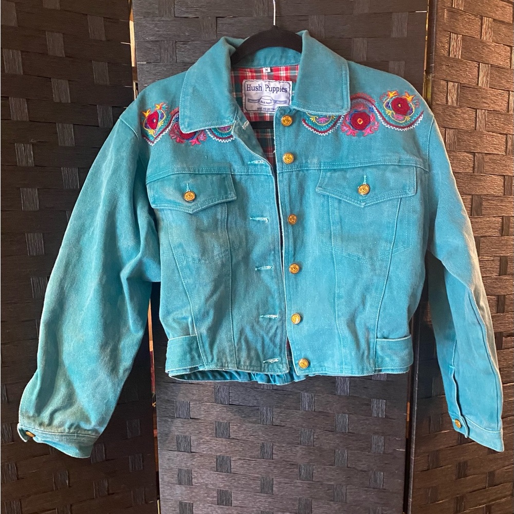 Hush Puppies Women's Blue Embroidered Jacket